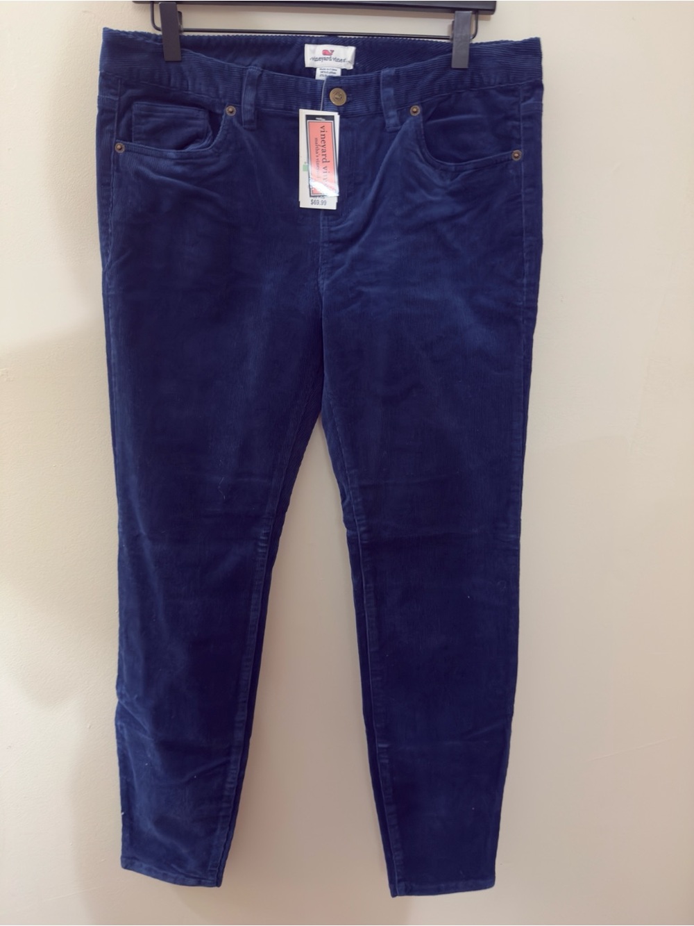 NWT Vineyard Vines Deep Bay Navy Blue 5 Pocket Classic Corduroy Pants | Size 8